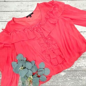 Marc New York Andrew Marc Ruffled Long Sleeve Top